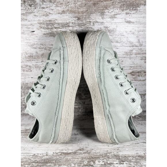 Women's Converse CTAS Espadrille Ox Green Canvas Platform Shoes Sz 9 - Picture 9 of 11
